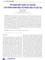 Sử dụng giải thuật di truyền lựa chọn danh mục cổ phiếu đầu tư giá trị 