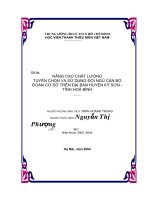 nâng cao chất lượng tuyển chọn và sử dụng đội ngũ cán bộ đoàn cơ sở trên địa bản huyện kỳ sơn tỉnh hòa bình 