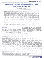 Kiểm chứng lãi suất điều hành của việt nam bằng công thức taylor 