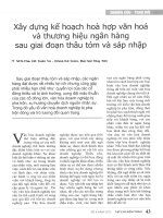 Xây dựng kế hoạch hòa hợp văn hóa và thương hiệu ngân hàng sau giai đoạn thâu tóm và sáp nhập 