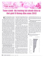 Toàn cảnh thị trường tài chính tiền tệ thế giới 9 tháng đầu năm 2012 