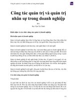 Công tác quản trị và quản trị nhân sự  trong doanh nghiệp 