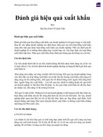 Đánh giá hiệu quả xuất khẩu 