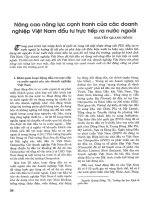 Nâng cao năng lực cạnh tranh của các doanh nghiệp việt nam đầu tư trực tiếp ra nước ngoài 