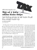 Một số ý kiến nhằm hoàn thiện hệ thống pháp lý kế toán thuế thu nhập hoãn lại 
