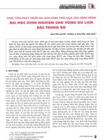 Thực tiễn phát triển du lịch sinh thái dựa vào cộng đồng   bài học kinh nghiệm cho vùng du lịch bắc trung bộ 