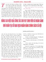 Nâng cao hiệu quả công tác cho vay sinh viên có hoàn cảnh khó khăn tại sở giao dịch ngân hàng chính sách xã hội 