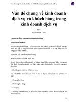 Vấn đề chung về kinh doanh dịch vụ và khách hàng trong kinh doanh dịch vụ 