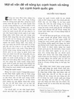 một số vấn đề về năng lực cạnh tranh và năng lực cạnh tranh quốc gia 