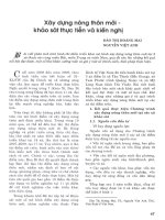 Xây dựng nông thôn mới   khảo sát thực tiễn và kiến nghị 