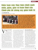 Kiểm toán việc thực hiện chính sách miễn, giảm, giãn và hoàn thuế của chính phủ để chống suy giảm kinh tế 