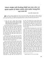 Trách nhiệm bồi thường thiệt hại của các cơ quan quản lý hành chính nhà nước trong lĩnh vực kinh tế 