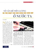 Về vấn đề tiền lương và thu nhập cho nhà khoa học hiện nay ở nước ta 