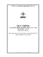 QUY TRÌNH VẬN HÀNH THIẾT BỊ ĐIỆN PHÂN CЭY – 10x2