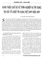 Hoàn thiện chế độ kế toán nghiệp vụ tín dụng tại các tổ chức tín dụng việt nam hiện nay 