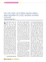 Tái cấu trúc hệ thống ngân hàng   kinh nghiệm từ cuộc khủng hoảng của mỹ 