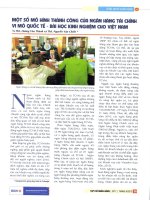 Một số mô hình thành công cỉa ngân hàng tài chính vi mô quốc tế   bài học kinh nghiệm cho việt nam 