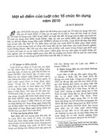 Một số điểm của luật các tổ chức tín dụng năm 2010 