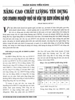 Nâng cao chất lượng tín dụng cho doanh nghiệp nhỏ và vừa tại BIDV đông hà nội 