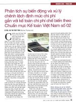 Phân tích sự biến động và xử lý chênh lệch định mức chi phí gắn với kế toán chi phí chế biến theo chuẩn mực kế toán việt nam số 02 