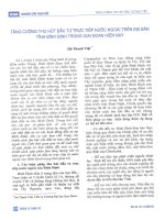 Tăng cường thu hút đầu tư trực tiếp nước ngoài trên địa bàn tỉnh bình định trong giai đoạn hiện nay 