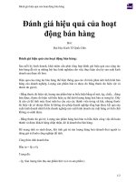 Đánh giá hiệu quả của hoạt động bán hàng 