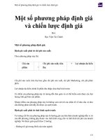 Một số phương pháp định giá và chiến lược định giá 