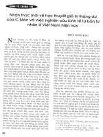 Nhận thức mới về học thuyết giá trị thặng dư của c mac và việc nghiên cứu kinh tế tư bản tư nhân ở việt nam hiện nay 