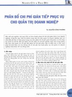 Phân bổ chi phí gián tiếp phục vụ cho quản trị doanh nghiệp 