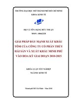 giải pháp đẩy mạnh xuất khẩu tôm của công ty cổ phần thủy hải sản và xuất khẩu minh phú vào hoa kỳ giai đoạn 2010 đến 2015 