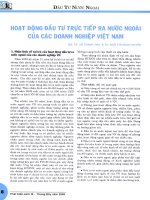 Hoạt động đầu tư trực tiếp ra nước ngoài của các doanh nghiệp việt nam 