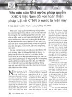 Yêu cầu của nhà nước pháp quyền XHCN việt nam đối với hoàn thiện pháp luật về KTNN ở nước ta hiện nay 
