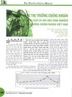 Khủng hoảng thị trường chứng khoán tại mỹ năm 1929 và bài học kinh nghiệm để phục hồi chứng khoán việt nam 