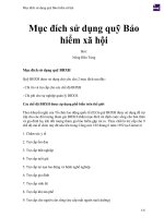 Mục đích sử dụng quỹ bảo hiểm xã hội 