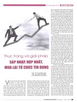 Thực trạng và giải pháp sáp nhập, hợp nhất, mua lại tổ chức tín dụng 