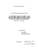 Cơ chế hình thành và quản lý giá đối với công trình xây dựng cơ bản thuộc vốn ngân sách nhà nước