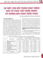 Sự mất cân đối trong hoạt động đầu tư trực tiếp nước ngoài và những giải pháp khắc phục 