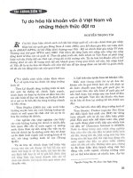 Tự do hóa tài khoản vốn ở việt nam và những thách thức đặt ra 