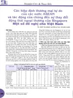 Các hiệp định thương mại tự do của các nước ASEAN và tác động của chúng đến sự thay đổi động thái ngoại thương của singapore   một số đề nghị cho việt nam 