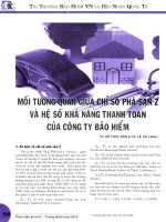 Mối tương quan giữa chỉ số phá sản z và hệ số khả năng thanh toán của công ty bảo hiểm 