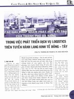 Các giải pháp nhằm phát huy vai trò của thành phố đà nẵng trong việc phát triển dịch vụ logistics trên tuyến hành lang kinh tế đông   tây 