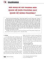 Mối quan hệ với thương hiệu quan hệ đơn phương hay quan hệ song phương 