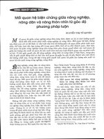 Mối quan hệ biện chứng giữa nông nghiệp, nông dân và nông thôn   nhìn từ góc độ phương pháp luận 