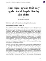 Khái niệm, sự cần thiết và ý nghĩa của kế hoạch tiêu thụ sản phẩm 