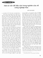 Một số vấn đề tiếp cận trong nghiên cứu về công nghiệp hóa 