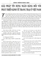 Giải pháp tín dụng ngân hàng đối với phát triển kinh tế trang trại ở việt nam 