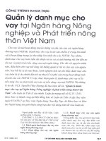 Quản lý danh mục cho vay tại ngân hàng nông nghiệp và phát triển nông thôn việt nam 