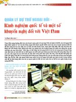 Quản lý dự trữ ngoại hối   kinh nghiệm quốc tế và một số khuyến nghị đối với việt nam 