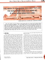 Các nhân tố ảnh hưởng đến việc tiếp cận tín dụng chính thức của nông hộ ở đồng bằng sông cửu long 