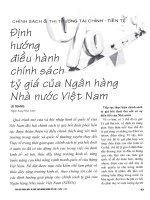 Định hướng điều hành chính sách tỷ giá của ngân hàng nhà nước việt nam 